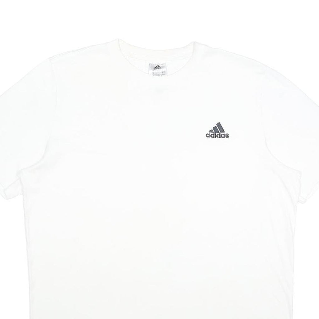ADIDAS Mens White L Cotton Blend Short Sleeve Crew Neck Classic T-Shirt