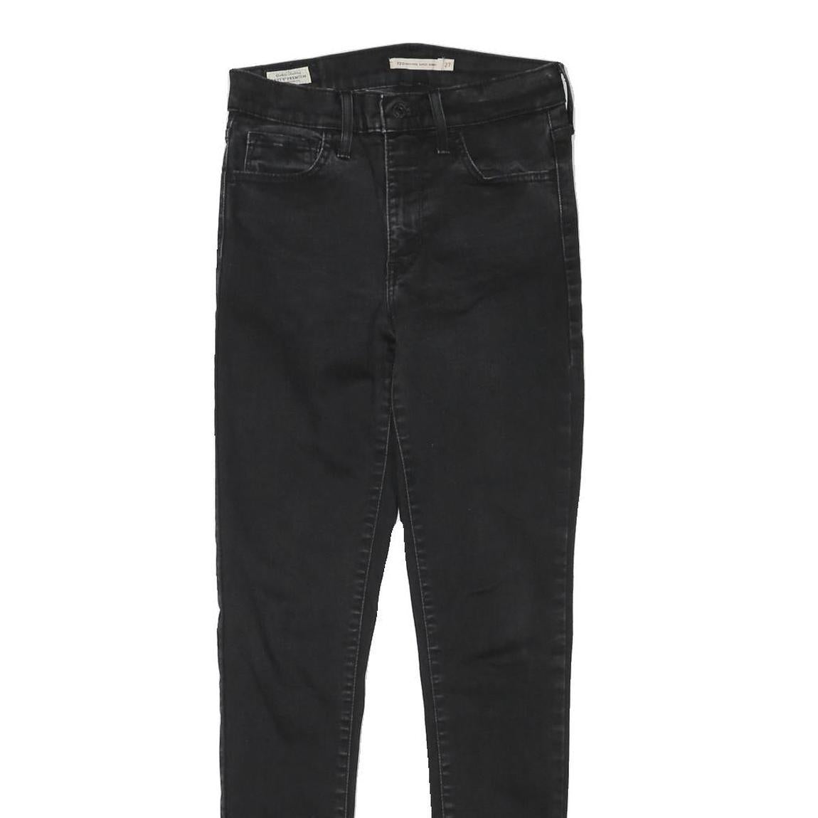 LEVI'S Womens Slim Black Denim Slim Jeans W26 L30 Stretch Cotton Blend