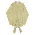 MAX MARA Womens Beige Silk Blend Shirt Long Sleeve Collared S Elegant Tie Hem