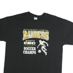 JERZEES Mens Black Benjamin Logan Raiders Soccer Champs Graphic T-Shirt L Crew