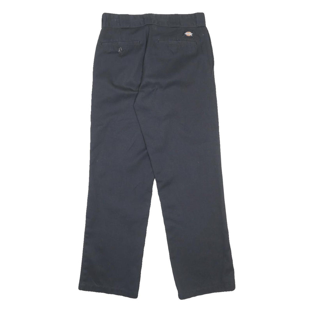 DICKIES Mens Regular Fit Cotton Blend Navy Blue Trousers W30 L30 Workwear Zip