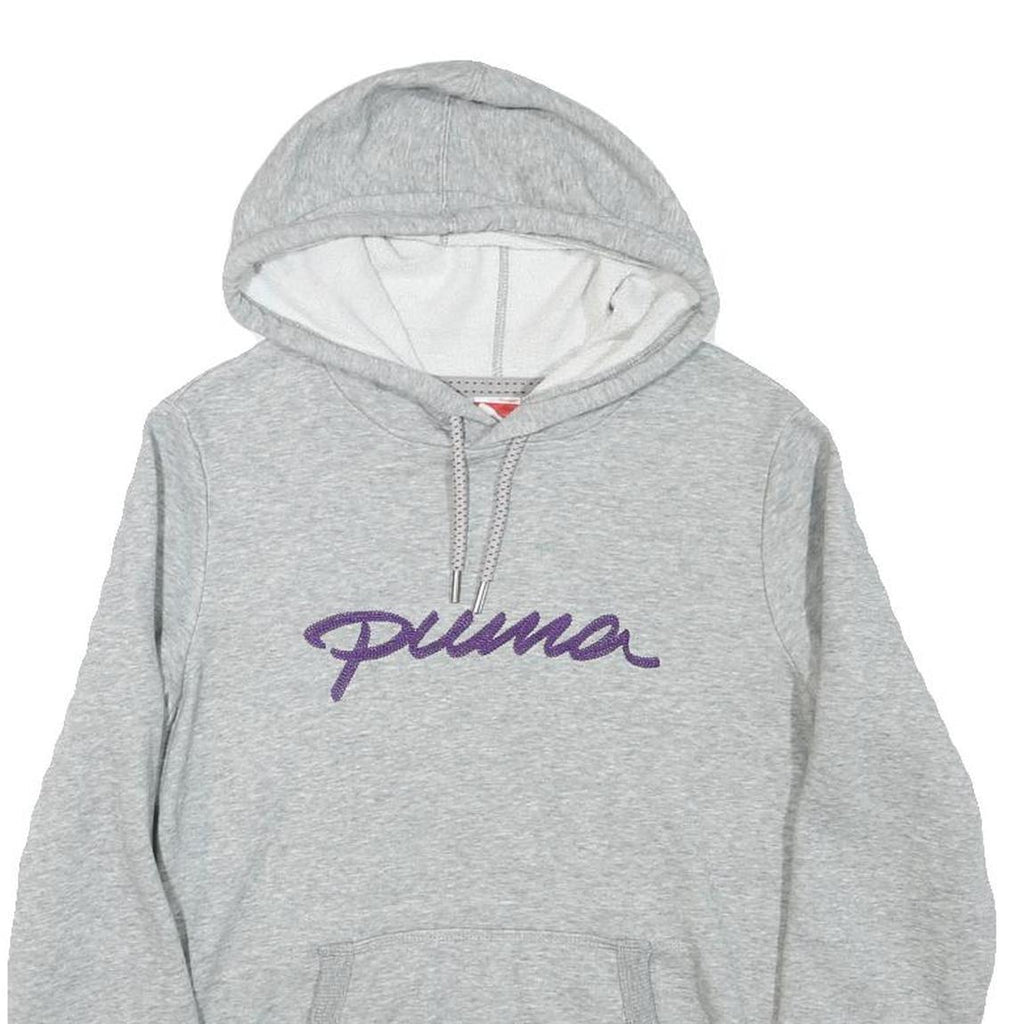 PUMA Womens Grey Hoodie S Cotton Blend Pullover Casual Hoodie