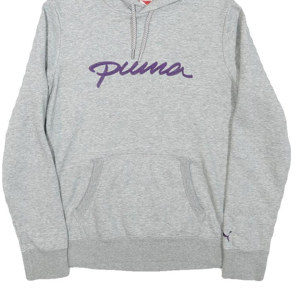 PUMA Womens Grey Hoodie S Cotton Blend Pullover Casual Hoodie