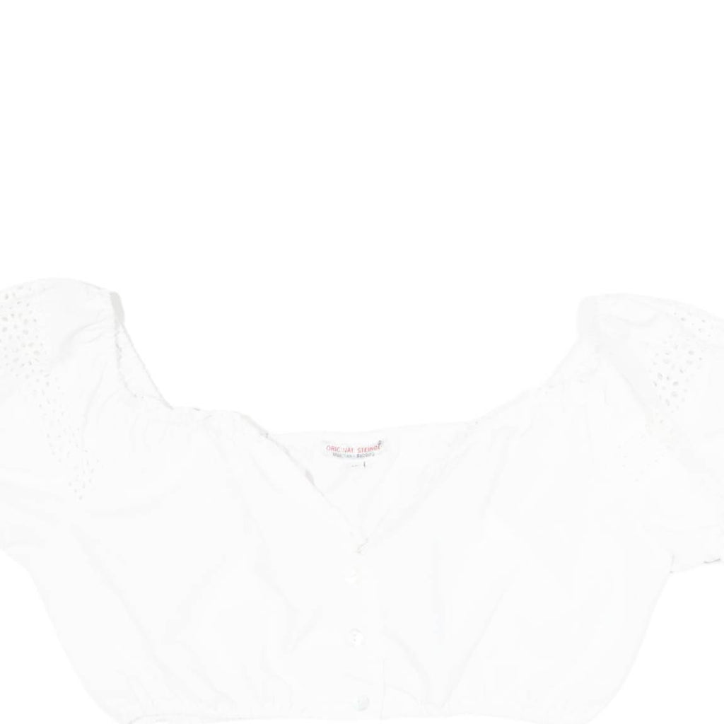 ORIGINAL STEINDL Womens Milkmaid Blouse White Puff Sleeve M