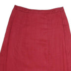 MAX MARA Womens Red Cotton A-Line Knee Length Woven Skirt L Stylish Casual Wear