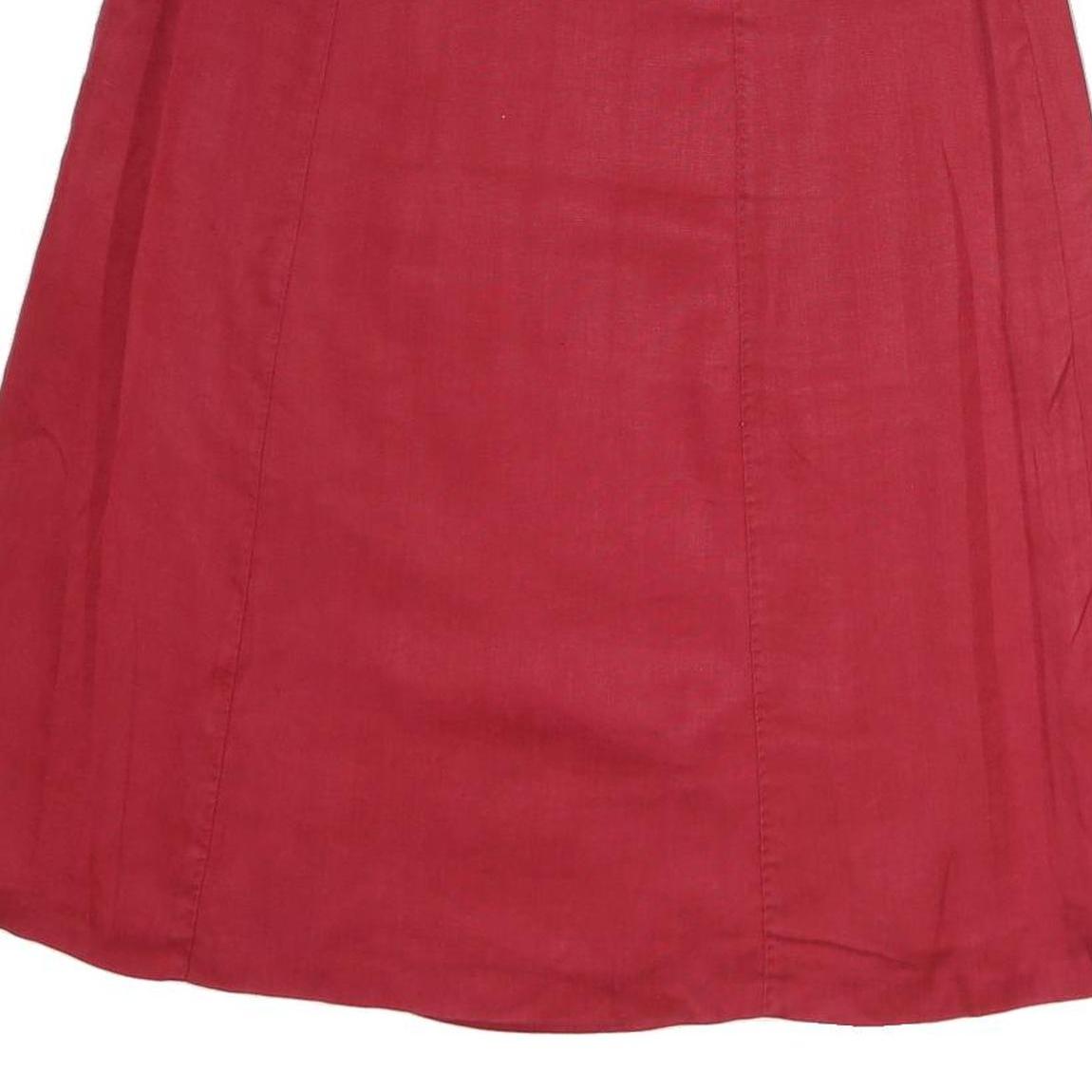 MAX MARA Womens Red Cotton A-Line Knee Length Woven Skirt L Stylish Casual Wear