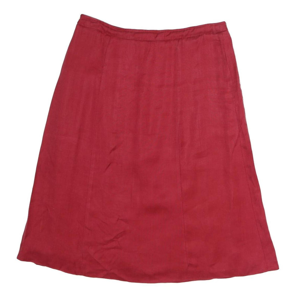 MAX MARA Womens Red Cotton A-Line Knee Length Woven Skirt L Stylish Casual Wear