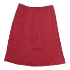 MAX MARA Womens Red Cotton A-Line Knee Length Woven Skirt L Stylish Casual Wear