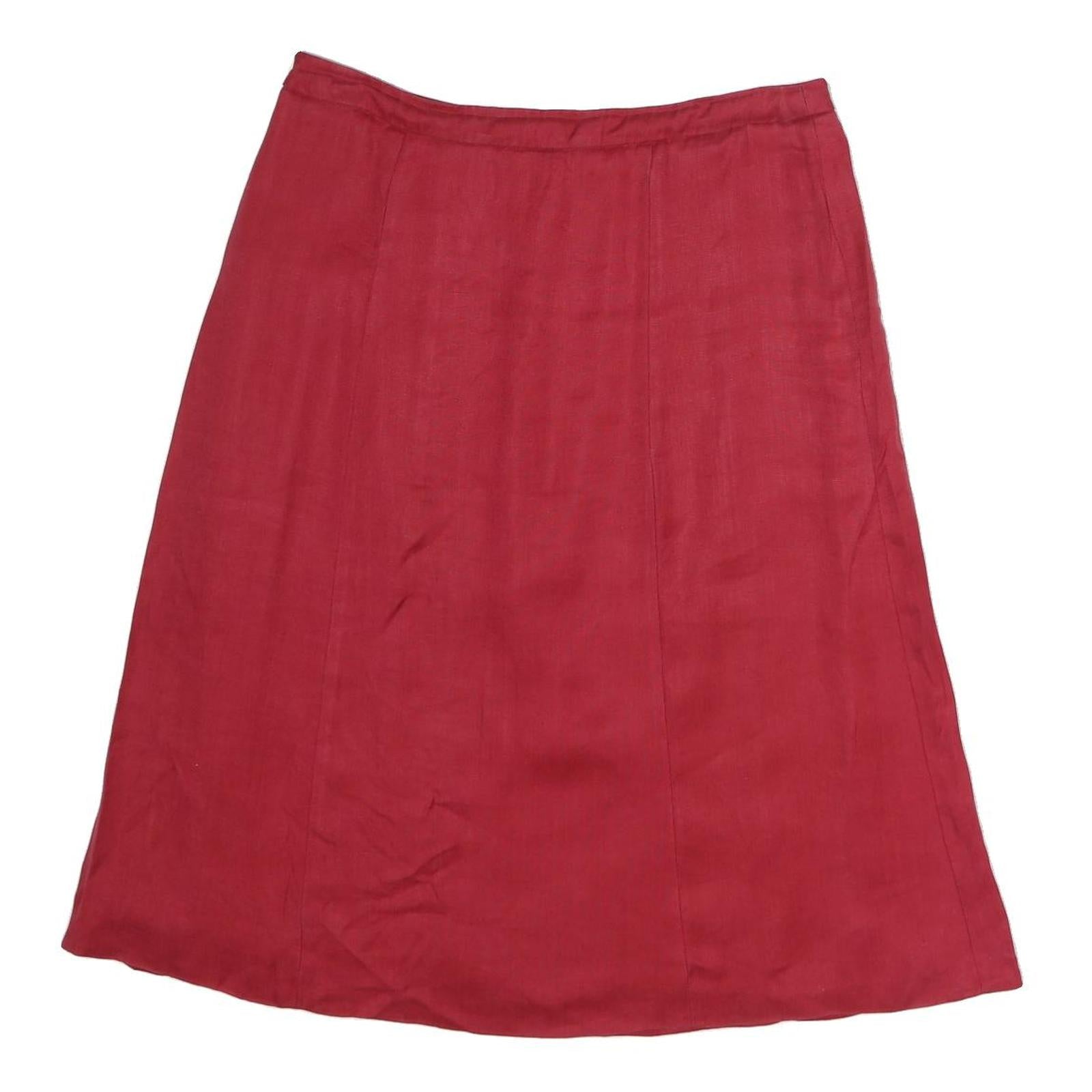 MAX MARA Womens Red Cotton A-Line Knee Length Woven Skirt L Stylish Casual Wear