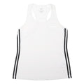 ADIDAS Girls White & Black Sports Vest Sleeveless Round Neck M Athletic Top