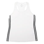 ADIDAS Girls White & Black Sports Vest Sleeveless Round Neck M Athletic Top