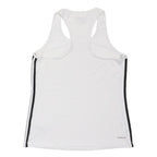 ADIDAS Girls White & Black Sports Vest Sleeveless Round Neck M Athletic Top