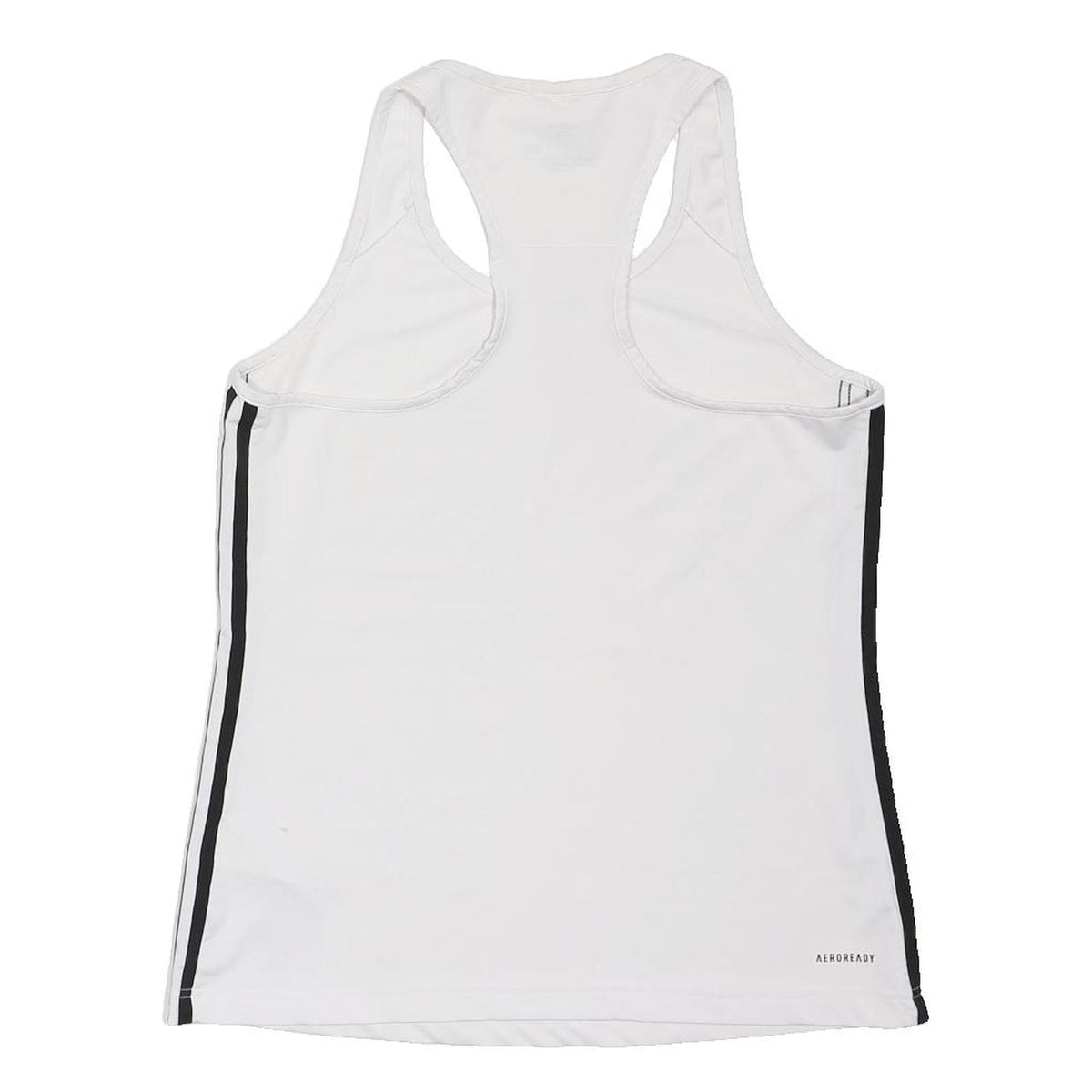 ADIDAS Girls White & Black Sports Vest Sleeveless Round Neck M Athletic Top
