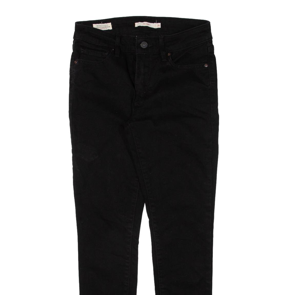LEVI'S 711 BIG E Womens Trousers Black Slim Skinny W26 L28