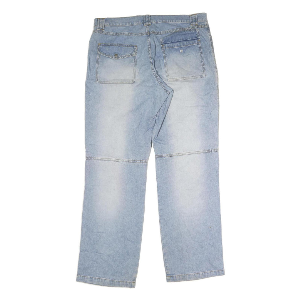 Mens Light Blue Cotton Regular Fit Straight Leg Denim Jeans W38 L33 Casual