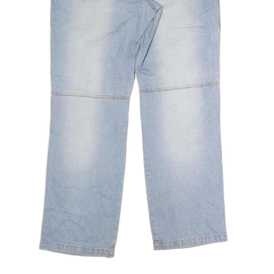 Mens Light Blue Cotton Regular Fit Straight Leg Denim Jeans W38 L33 Casual