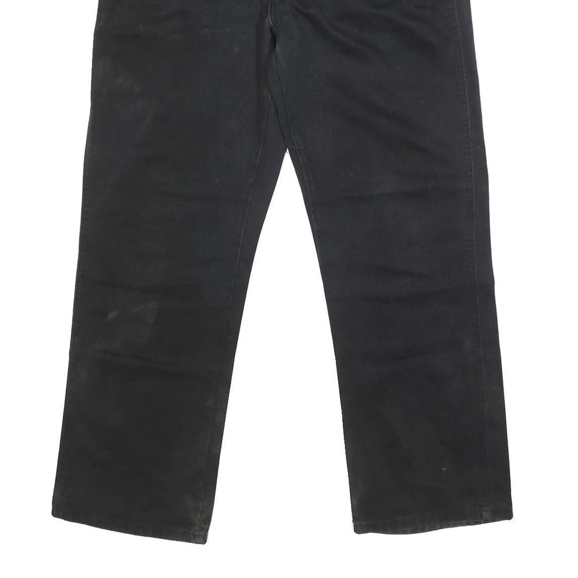 DICKIES Mens Black Regular Fit Straight Leg Trousers W36 L30 Durable Cotton