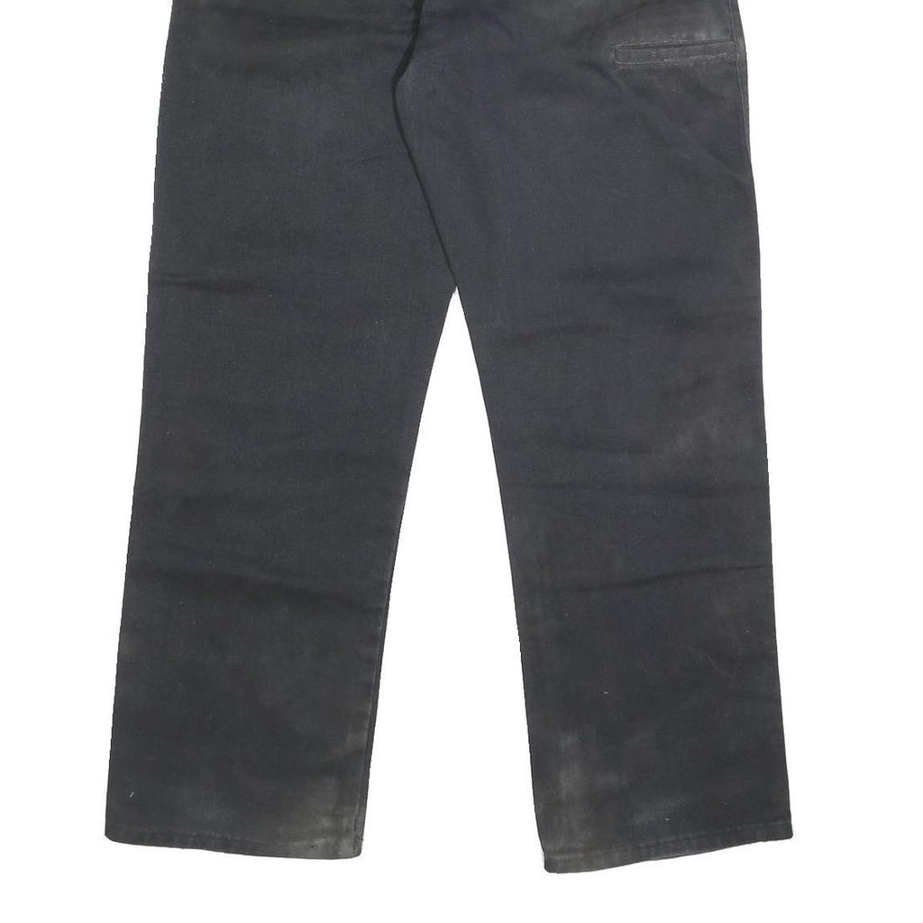 DICKIES Mens Black Regular Fit Straight Leg Trousers W36 L30 Durable Cotton