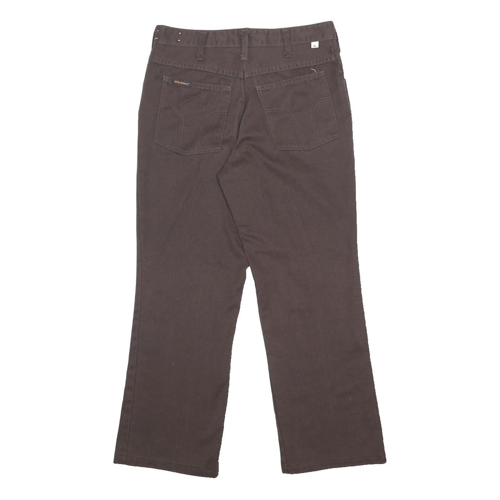 DICKIES Womens Regular Fit Brown Jeans Denim W28 L26 Casual Cotton Blend Zip