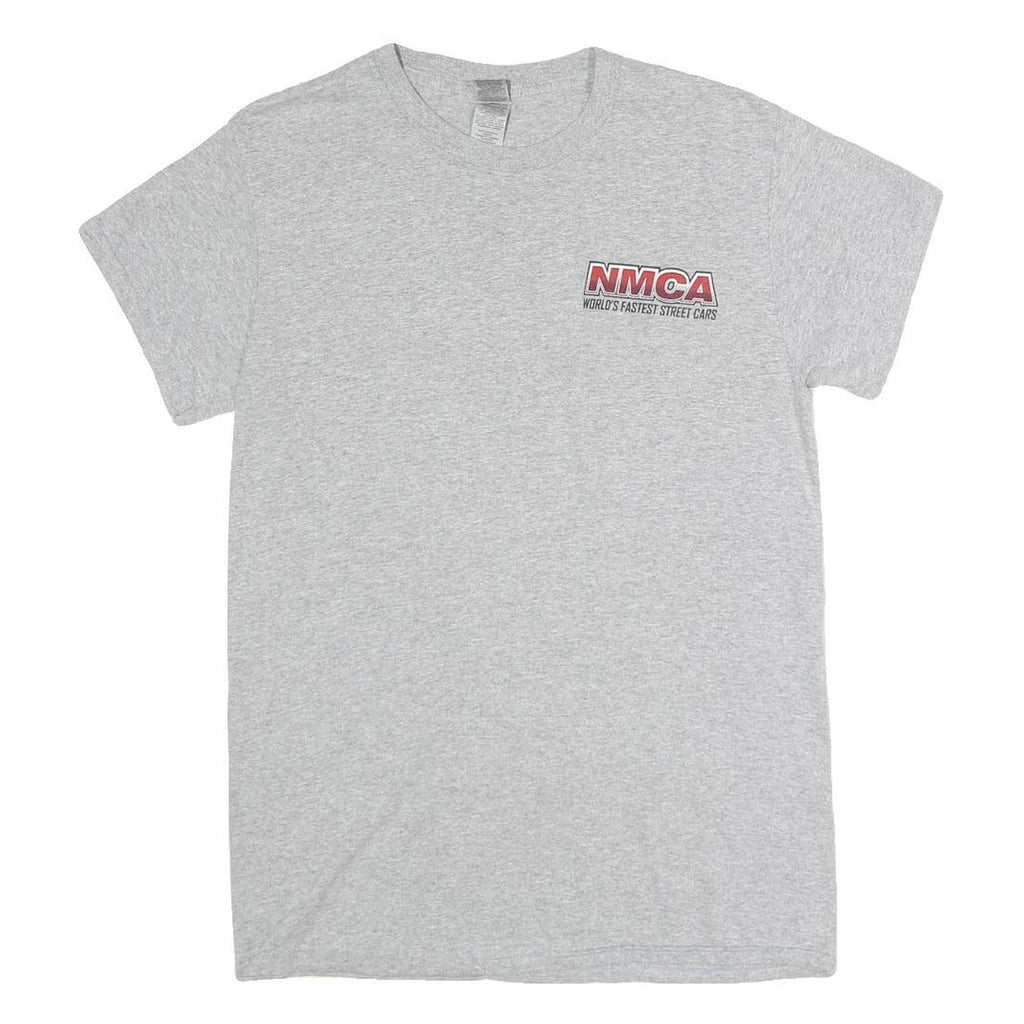 GILDAN Mens Grey NMCA Racing Graphic T-Shirt S Short Sleeve Crew Neck Car Print