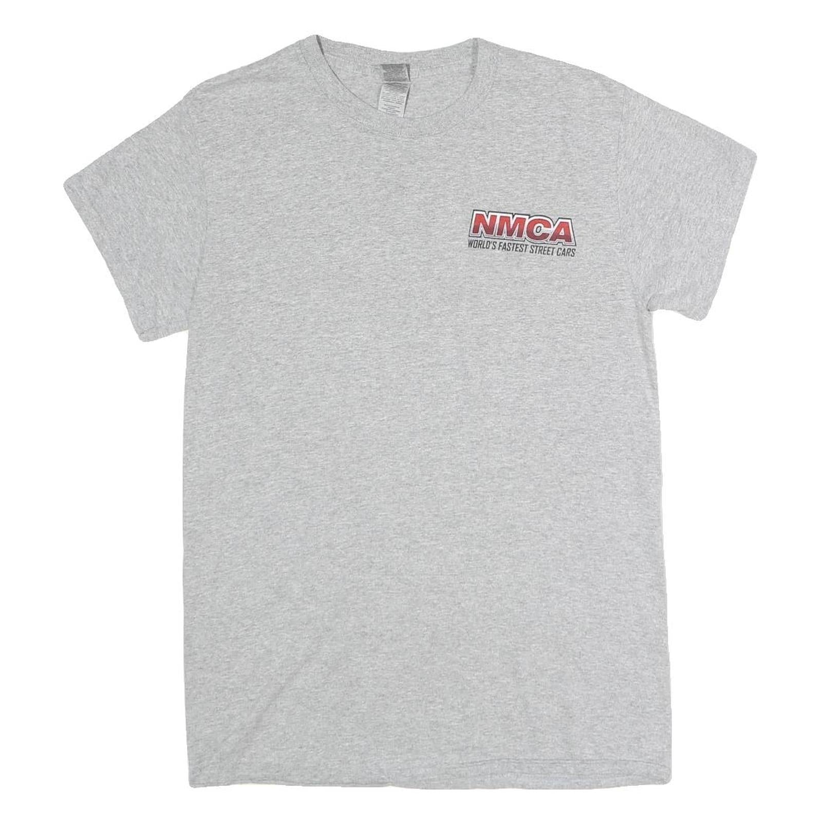 GILDAN Mens Grey NMCA Racing Graphic T-Shirt S Short Sleeve Crew Neck Car Print