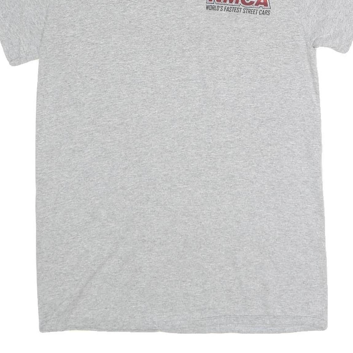 GILDAN Mens Grey NMCA Racing Graphic T-Shirt S Short Sleeve Crew Neck Car Print