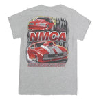 GILDAN Mens Grey NMCA Racing Graphic T-Shirt S Short Sleeve Crew Neck Car Print