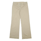 BENETTON Womens Cotton Blend Beige Loose Trousers W28 L29 Casual Comfortable