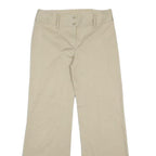 BENETTON Womens Cotton Blend Beige Loose Trousers W28 L29 Casual Comfortable