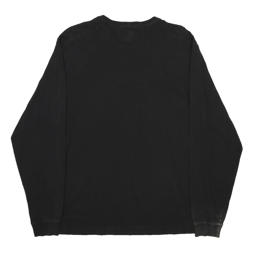 CARHARTT Mens Black Relaxed Fit Long Sleeve Crew Neck L Printed Logo T-Shirt