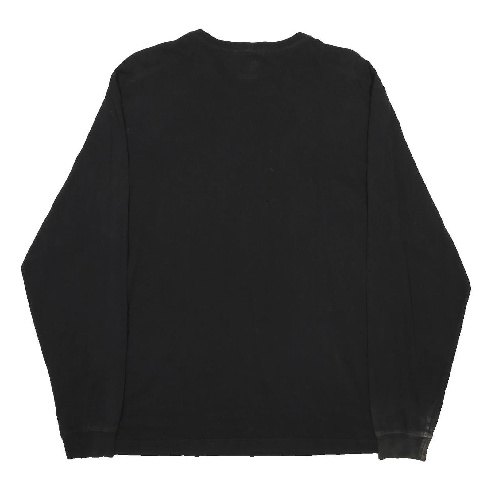 CARHARTT Mens Black Relaxed Fit Long Sleeve Crew Neck L Printed Logo T-Shirt