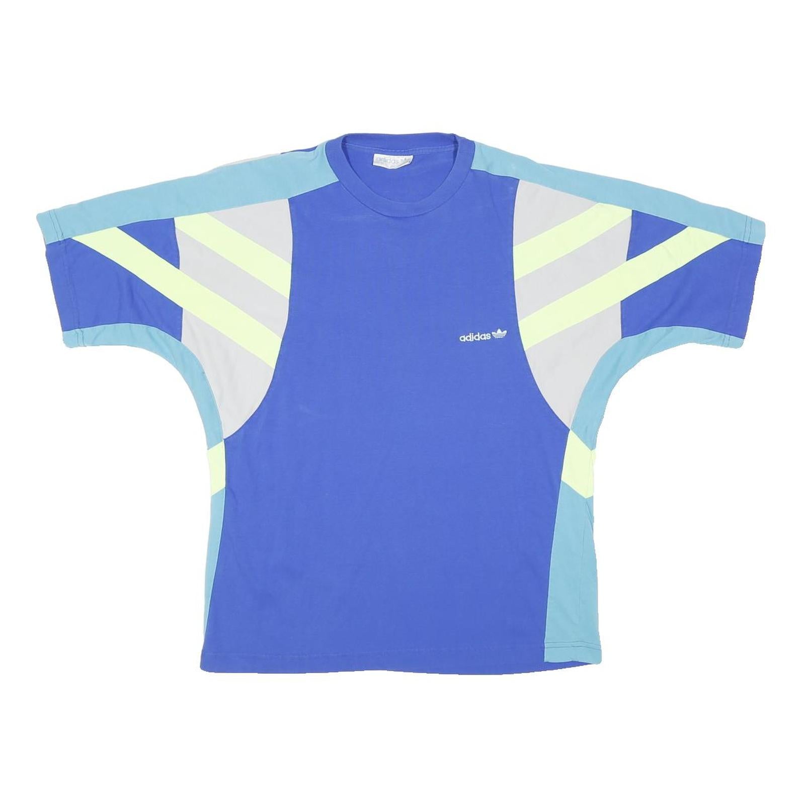 ADIDAS ORIGINALS Mens Blue Cotton Blend Graphic T-Shirt M Short Sleeve Crew Neck