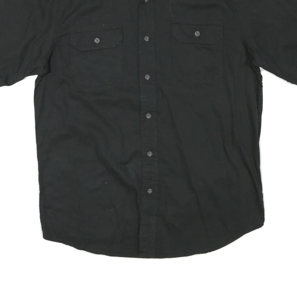 WRANGLER Mens Black Casual Shirt M Cotton Blend Short Sleeve Button Pockets