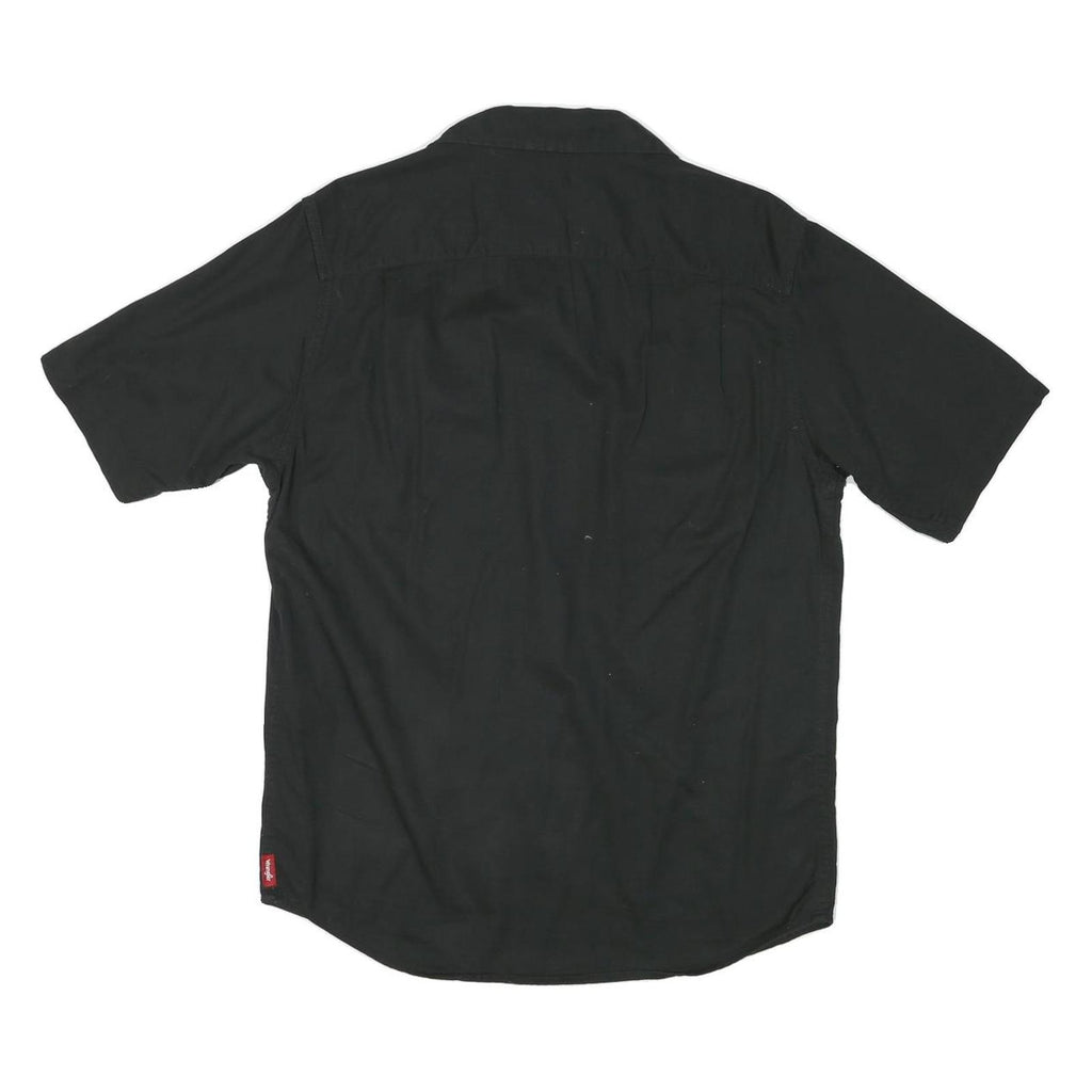 WRANGLER Mens Black Casual Shirt M Cotton Blend Short Sleeve Button Pockets
