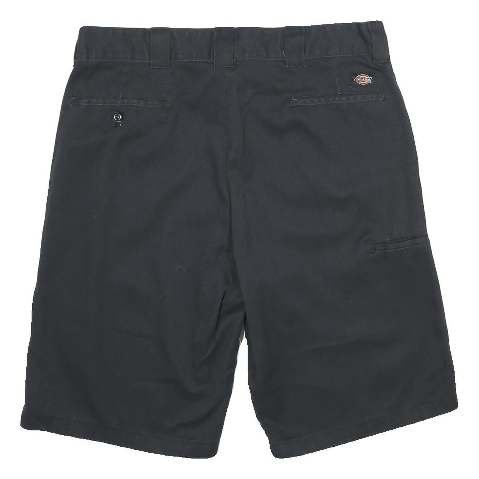 DICKIES Mens Shorts Black Relaxed Fit L W36 Workwear Polyester Blend