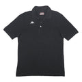 KAPPA Mens Black Short Sleeve Plain Polo Shirt L Cotton Classic Casual