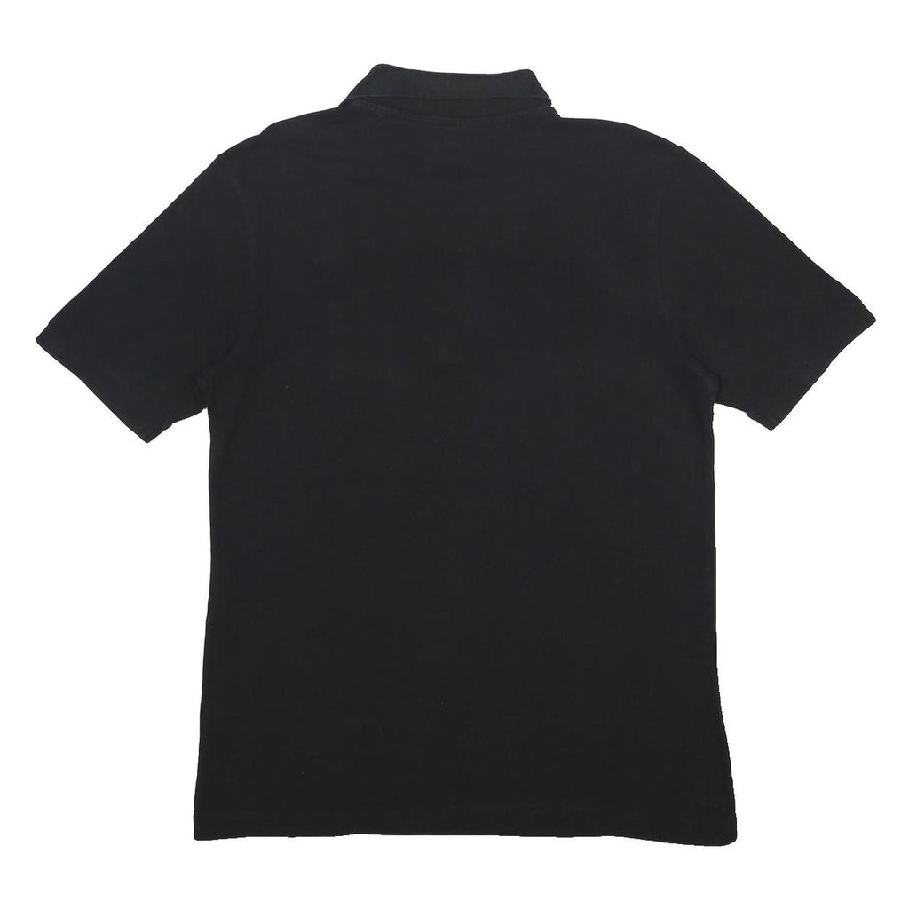 KAPPA Mens Black Short Sleeve Plain Polo Shirt L Cotton Classic Casual