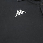 KAPPA Mens Black Short Sleeve Plain Polo Shirt L Cotton Classic Casual