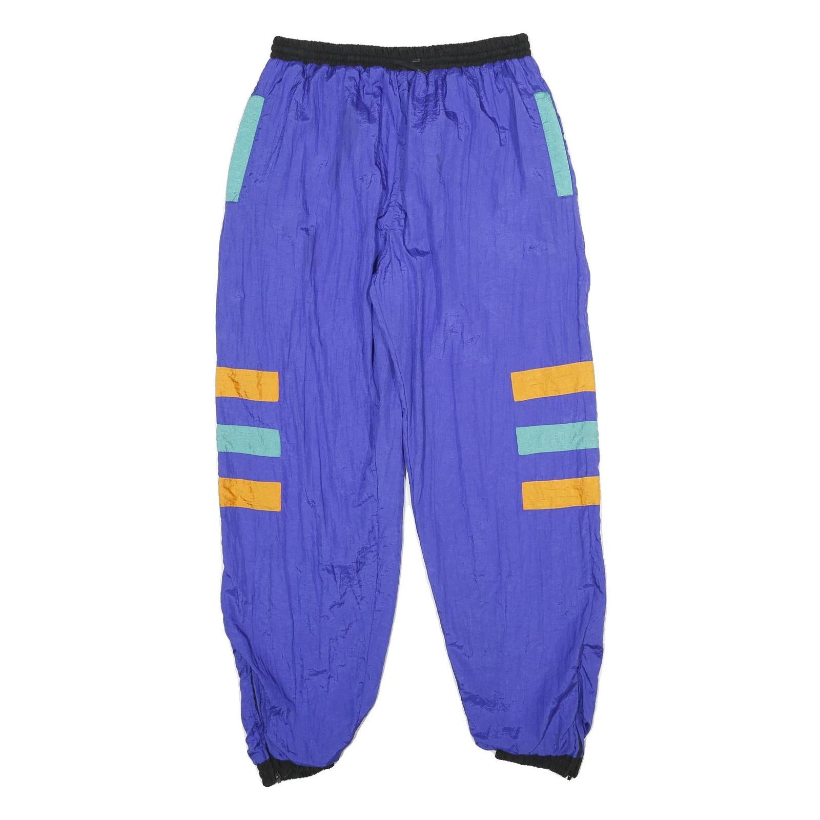 Mens Joggers Blue & Turquoise & Orange Loose Tapered M W28 L30 Casual Sports