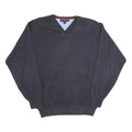 TOMMY HILFIGER Mens Navy Plain Cotton Crew Neck Basic Knit Jumper L Comfort