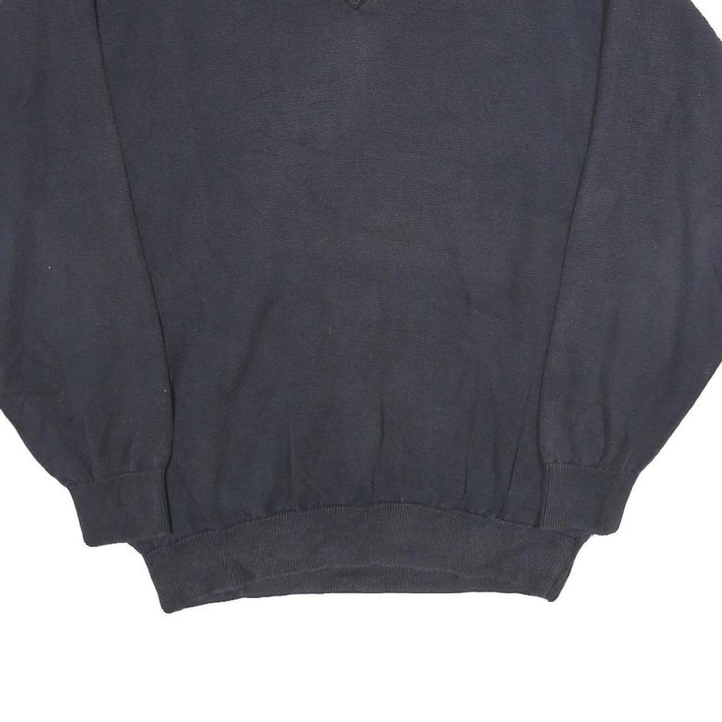 TOMMY HILFIGER Mens Navy Plain Cotton Crew Neck Basic Knit Jumper L Comfort