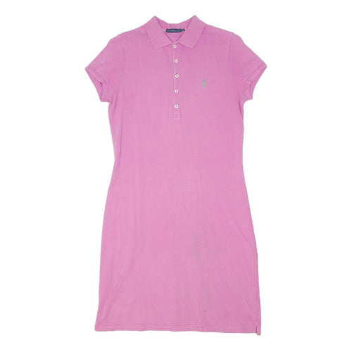 RALPH LAUREN Womens Pink Polo Shirt Cotton Blend Dress M Classic Casual Summer