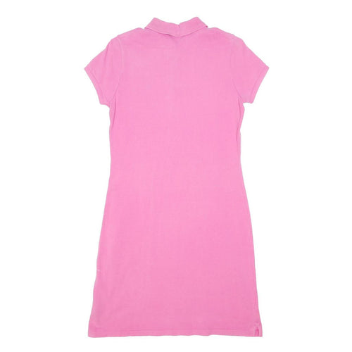 RALPH LAUREN Womens Pink Polo Shirt Cotton Blend Dress M Classic Casual Summer
