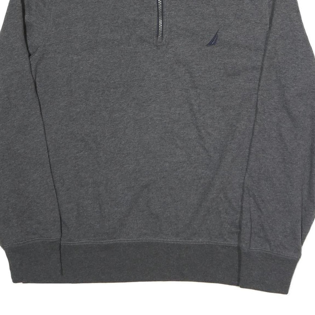 NAUTICA Mens Grey Crew Neck L Cotton Blend Sweatshirt with Shoulder Detail