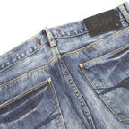 GUESS Mens Blue Slim Skinny Denim Medium W33 L32 Slim Fit Zip Closure