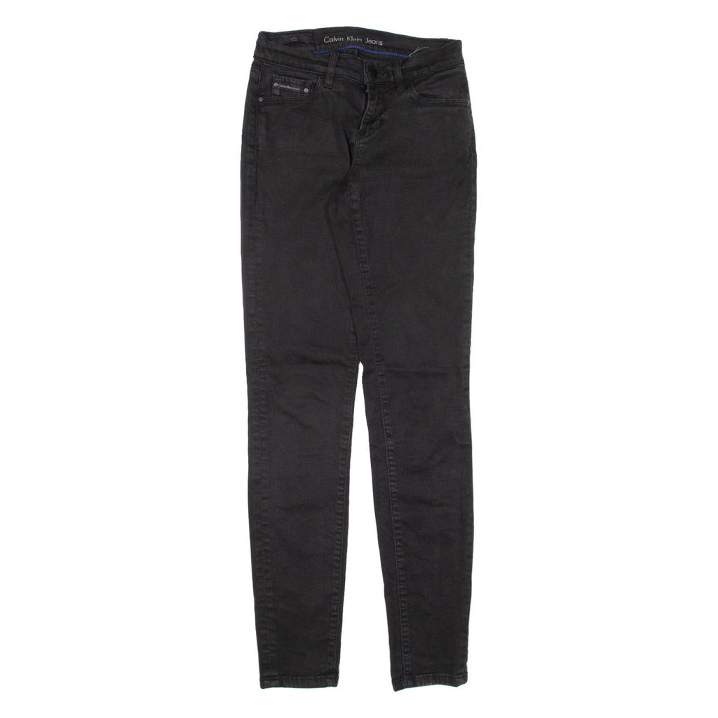 CALVIN KLEIN JEANS Mid Rise Womens Trousers Black Slim Skinny W24 L30