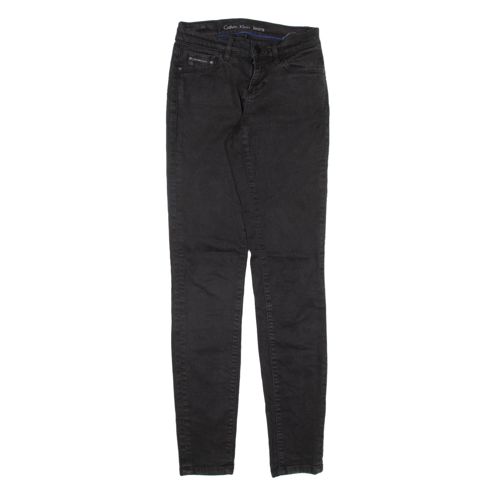 CALVIN KLEIN JEANS Mid Rise Womens Trousers Black Slim Skinny W24 L30