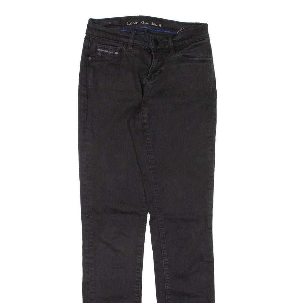 CALVIN KLEIN JEANS Mid Rise Womens Trousers Black Slim Skinny W24 L30