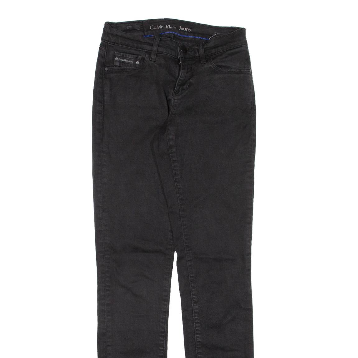CALVIN KLEIN JEANS Mid Rise Womens Trousers Black Slim Skinny W24 L30