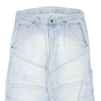 Womens Light Blue Denim Casual Shorts M W32 Cotton Blend Relaxed Fit